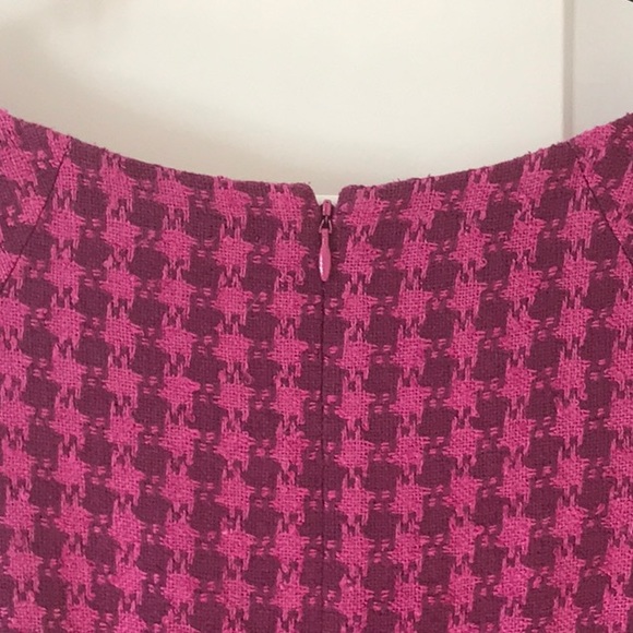 Kay Unger Raspberry Houndstooth Tailored Dress - Picture 6 of 6